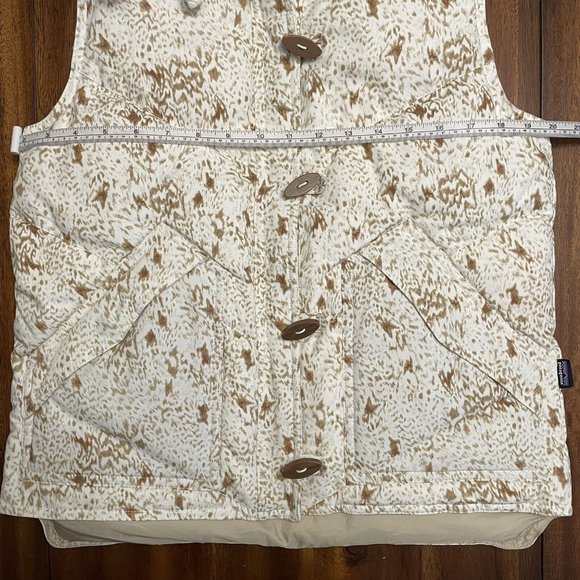 Patagonia Duck Down Brown White Puffer Bodywarmer Gilet Vest Women’s Size S - Picture 5 of 6